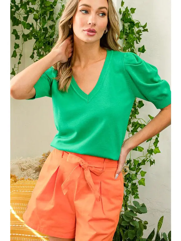 Summer Sweater Weather Top- Green