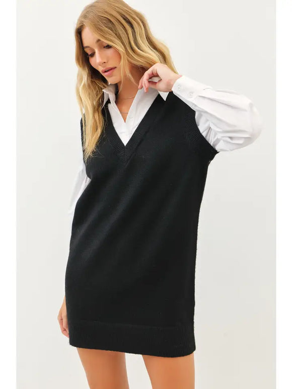 Teacher's Pet Dress- Black/White