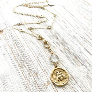 Queen Bee 32" Long Necklace Boutique Salon Bee Jewelry