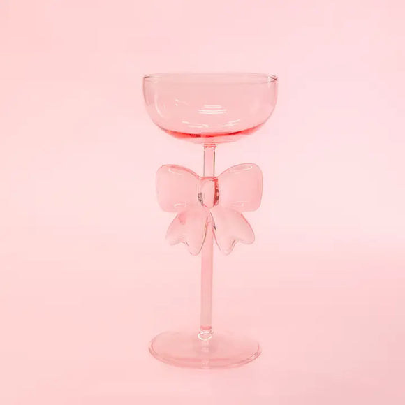 Pink Bow Coupe Glass
