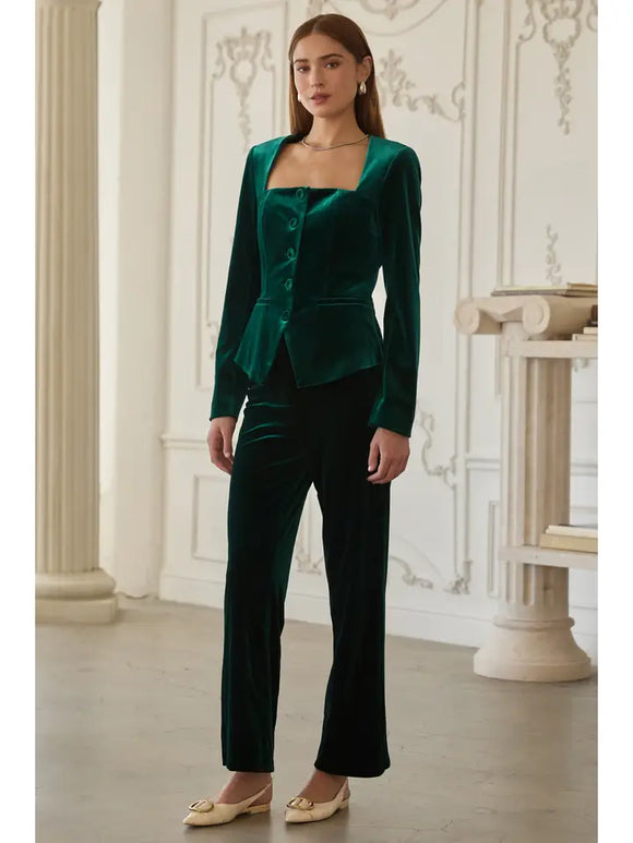 Meet Me Under the Mistletoe Pants in Green