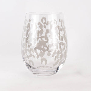 Animal Print Stemless Wine Glass