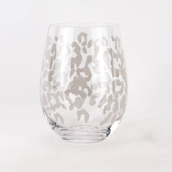 Animal Print Stemless Wine Glass
