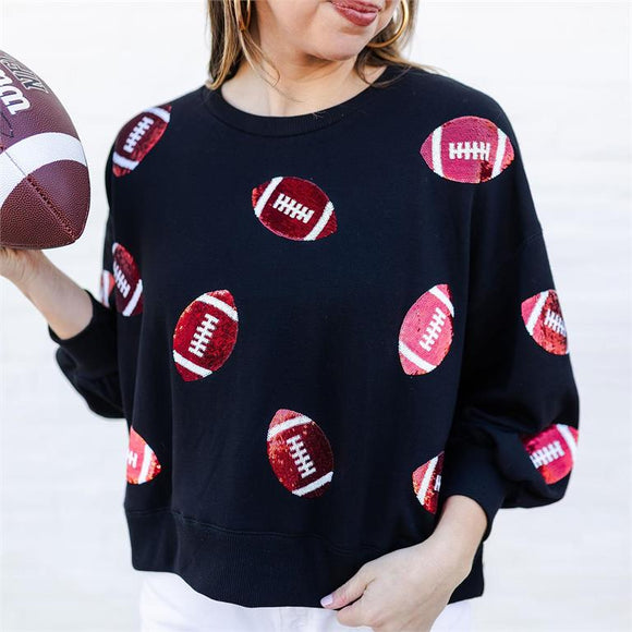 Millie Sweatshirt in Black/Red