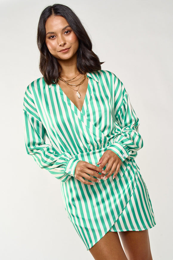 Striped in Green Dress