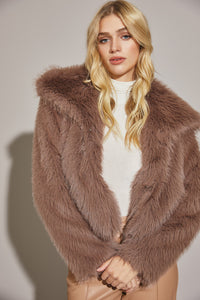 Message Received Faux Fur Cropped Jacket