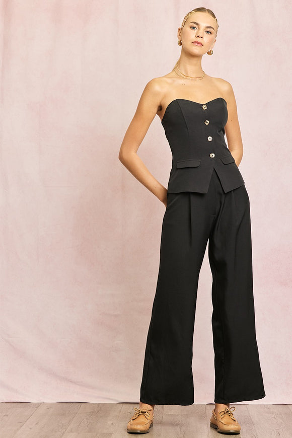 Bianca Wide Leg Black Pants