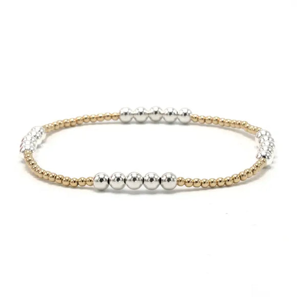 The Hamptons Alloy 2*4 14k Gold-Filled with Sterling Beaded Bracelet