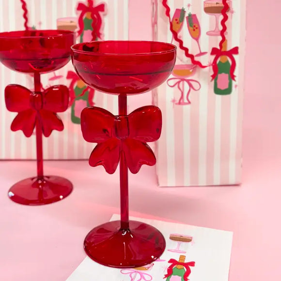 Red Bow Coupe Glass