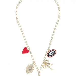 Georgia Bulldogs Paper Clip Charm Collector Necklace
