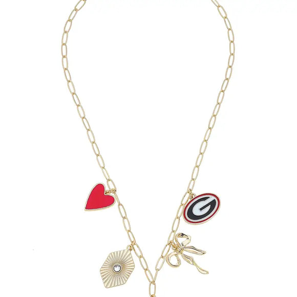 Georgia Bulldogs Paper Clip Charm Collector Necklace