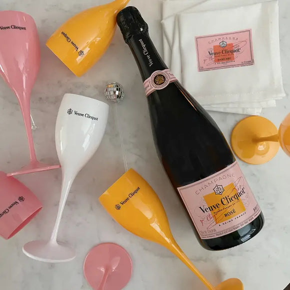 Pink Veuve Pink Champagne Flutes