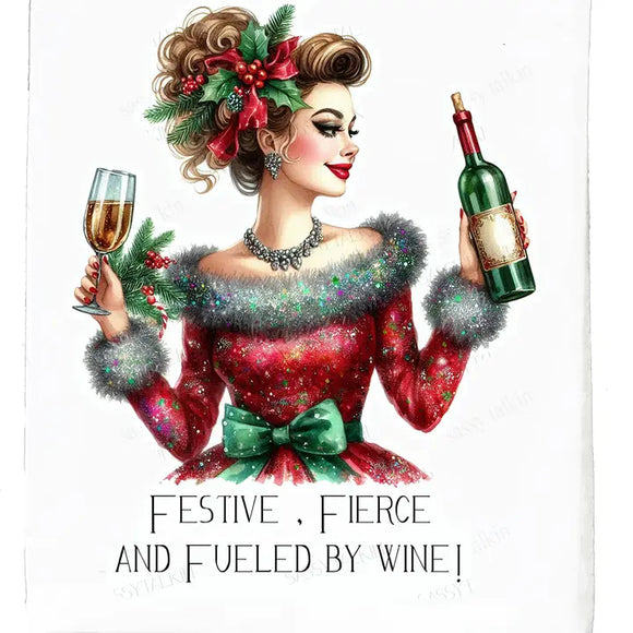 Festive Fierce- Tea Towel