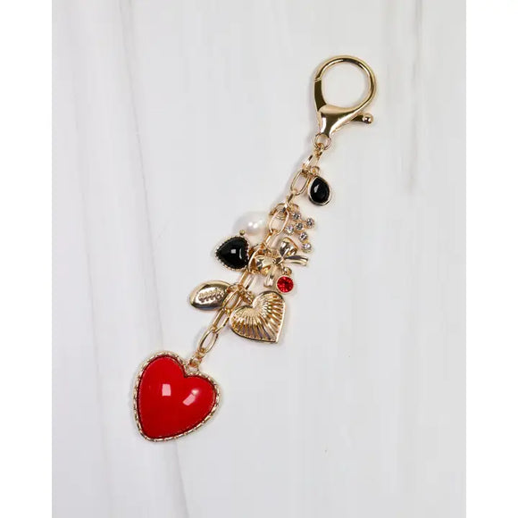 Sutton Bag Charm Red Black