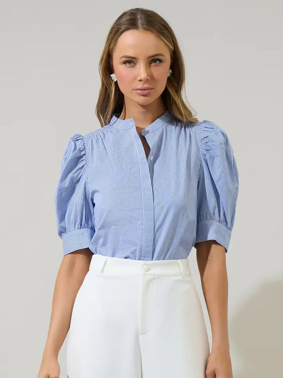 Cayra Stripe Klina Drape sleeve Top