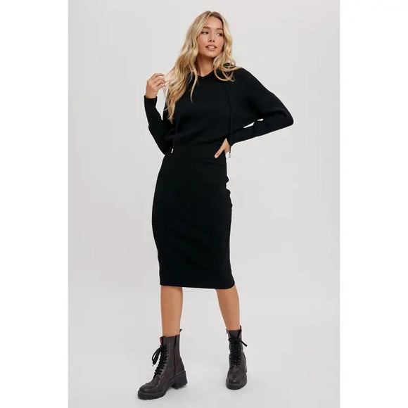 Little Ribbed Riding Hood Sweater Dress