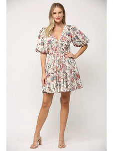 Mia Linen Printed Dress