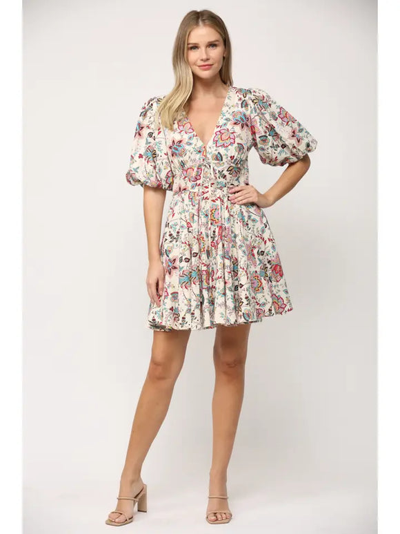 Mia Linen Printed Dress