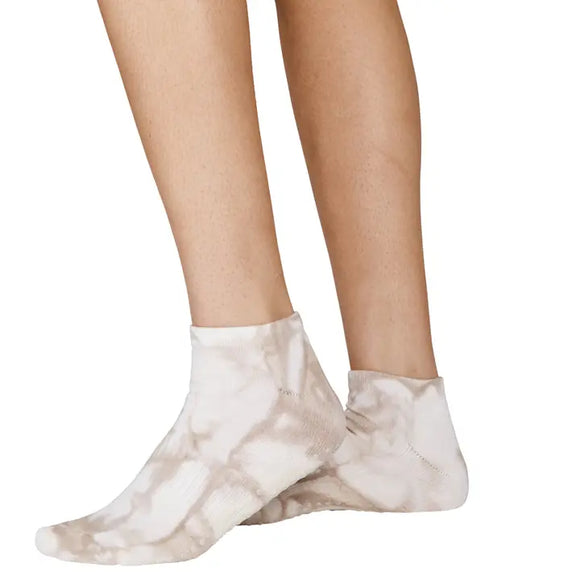 Beige Tie-Dye Grip Socks