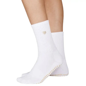 Teeny Love Tan Grip Socks