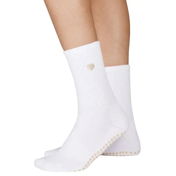 Teeny Love Tan Grip Socks
