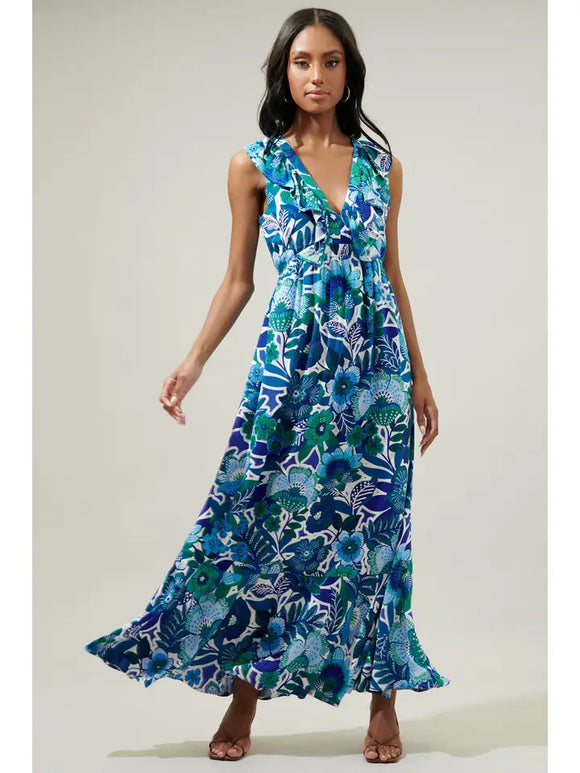 Andretta Blue Floral Dress