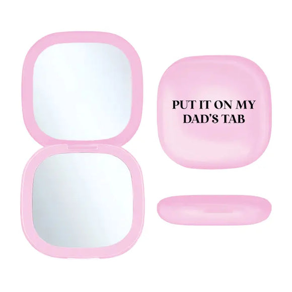 LED compact mirror (pink) - Put it on my dads tab
