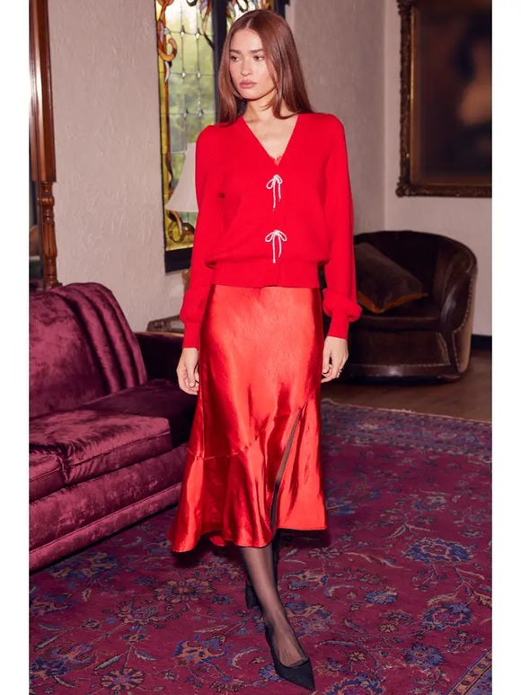 Tied like a Bow Sweater- RED