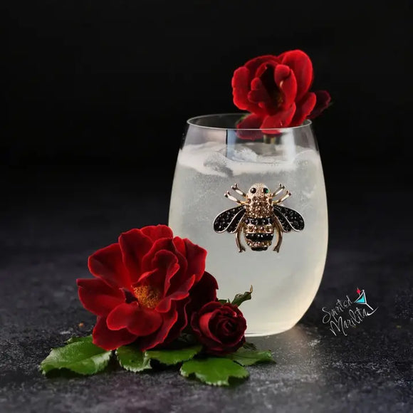 Queen Bee Jeweled Stemless Wine Glass
