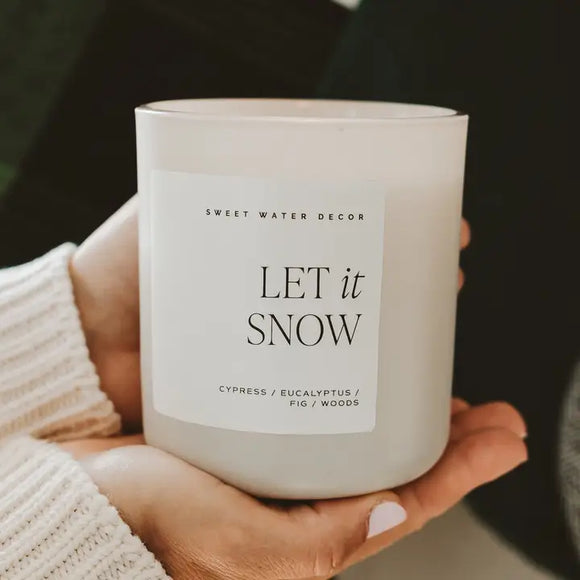 Let It Snow 15 oz Soy Candle, Matte Jar