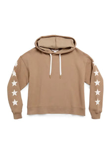 Stars Relaxed Hoodie- Tan