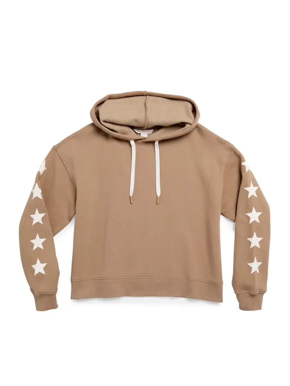 Stars Relaxed Hoodie- Tan