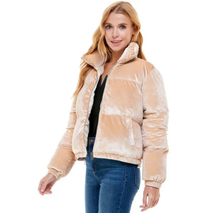 Velvet Cream Puff Jacket