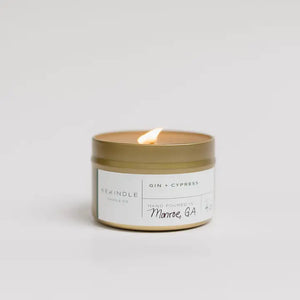 Gin + Cypress Cotton Wick Soy Candle- 4oz