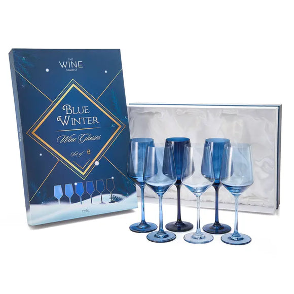 Winter Blue Wine Set- 6 glasses