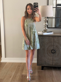 Trapez High Neck Mini Dress