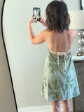 Trapez High Neck Mini Dress
