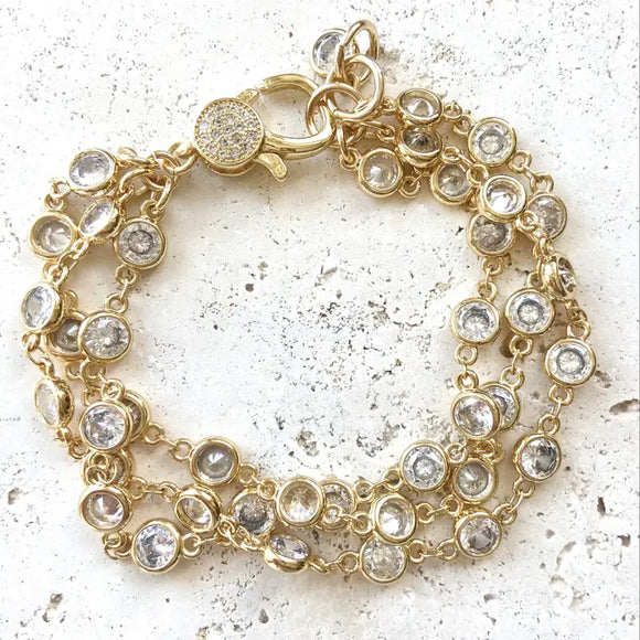 Triple Layered Crystal Bracelet Boutique Salon Jewelry
