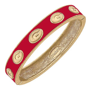 Georgia Bulldog Enamel Hinge Bracelet in Red