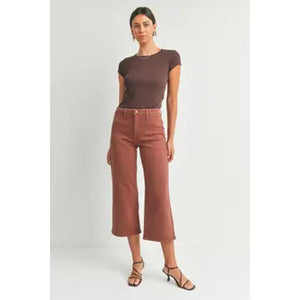 Walnut Spice Trouser Wide Leg Denim