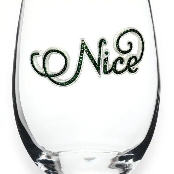 Nice Jeweled Stemless Wine Glass