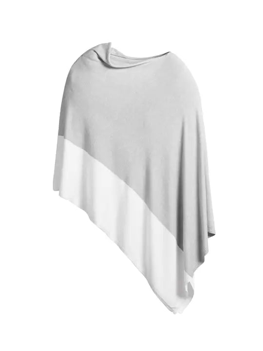 MADELEINE TRAVEL PONCHO-Gray/WHite