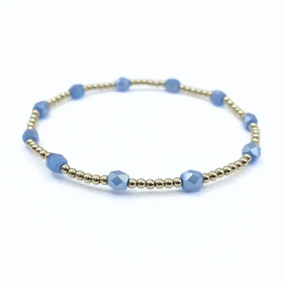 The Key West Gold Filled Waterproof Bracelet- Blue