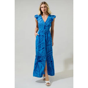 Maia Tropics Dress in Blue