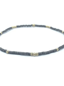 2mm New Graphite + Gold Filled Water Proof Necklace