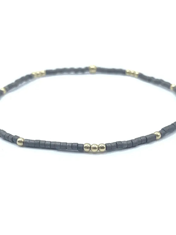 2mm New Graphite + Gold Filled Water Proof Necklace