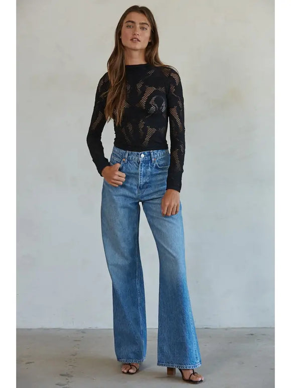 Meshed Up Top- in Black