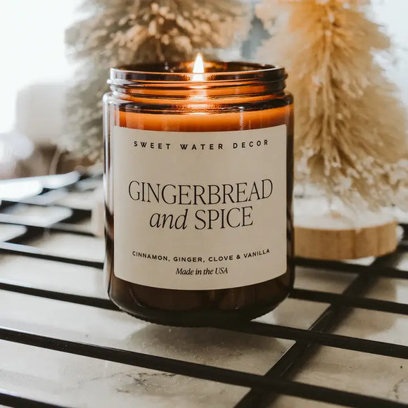 Gingerbread and Spice 9 oz Soy Candle- Christmas