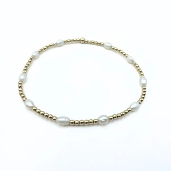 The Key West Gold Filled Waterproof Bracelet- White