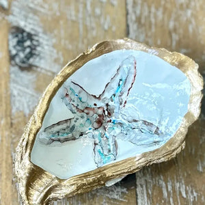 Hand-Painted - Oyster Trinket Dish - Starfish